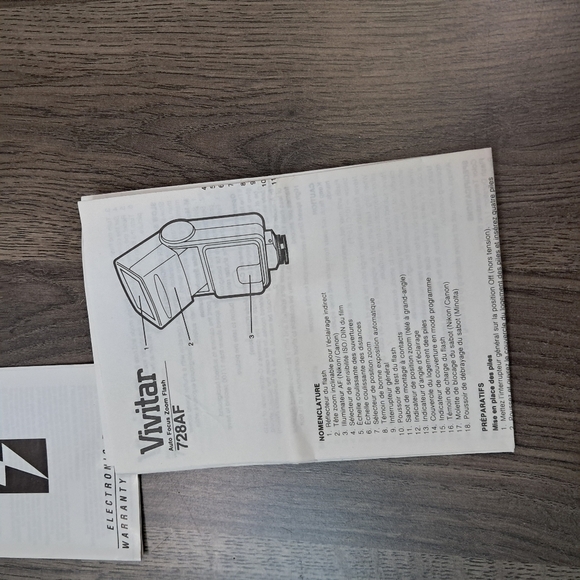 VIVITAR AUTO FOCUS ZOOM FLASH 728AF M-231177X Nikkon AF Original Box - Picture 8 of 10